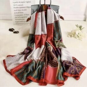 Multicolor Patchwork silk Scarf